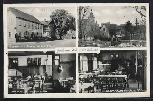 AK Nohra b. Weimar, Gasthaus zur Sonne, Ortspartie