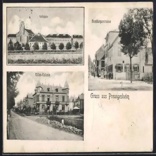 AK Frankfurt-Preungesheim, Hamburgerstrasse, Villen-Kolonie, Gefängnis