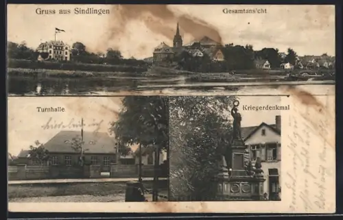 AK Sindlingen, Turnhalle und Kriegerdenkmal