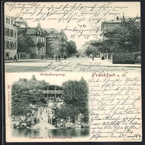 AK Frankfurt-Westend, Cascade i. Palmengarten, Grüneburgweg