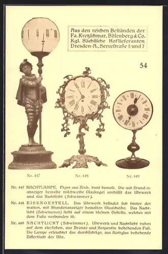 AK Kretzschmar, Bösenberg & Co. Dresden 54, Nachtlichter, Schwimmer