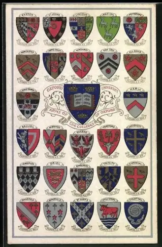 AK Oxford, Oxford University, Arms of the Colleges of Oxford, Wappen der Colleges