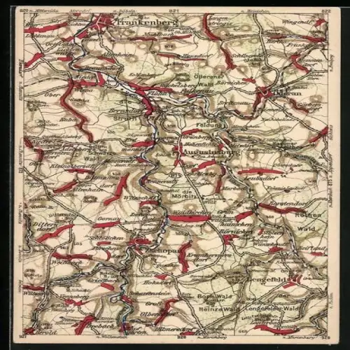 AK Landkarte von Augustusburg und Umgebung