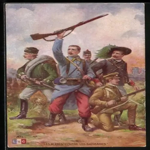 AK Soldaten der Entente im Kampf gegen die Barbaren
