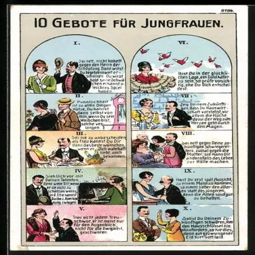 AK 10 Gebote für Jungfrauen