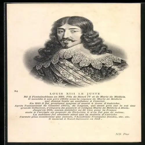 AK Portrait von Louis XIII le Juste in Rüstung mit Orden