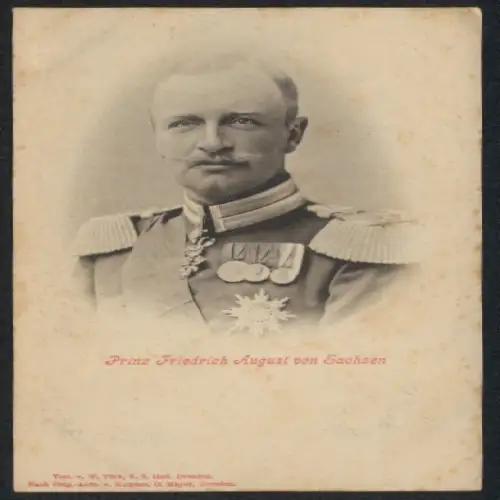 AK Prinz Friedrich August von Sachsen mit Orden