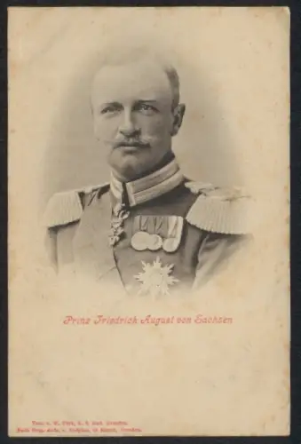 AK Prinz Friedrich August von Sachsen mit Orden