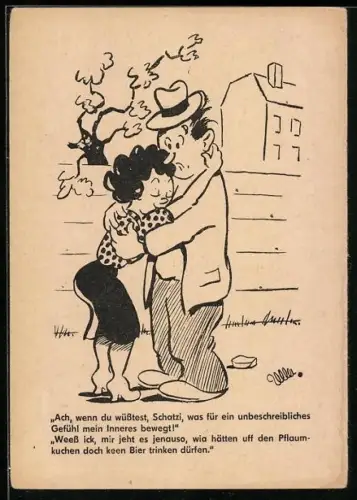 Künstler-AK Berliner Zeitung, Ach, wenn du wüsstest, Schatzi, was für ein unbeschreibliches Gefühl mein Inneres bewegt