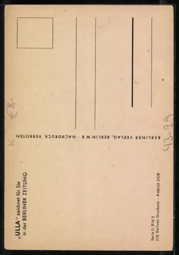 Künstler-AK Mann und Frau stehen nebeneinander, Jetzt sind wa schon zwanzig Jahre befreundet..., Berliner Zeitung