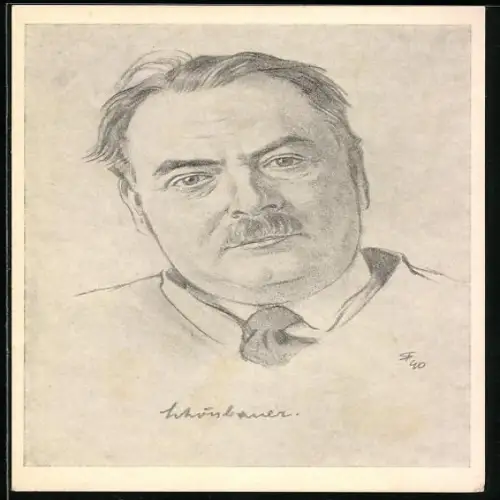 Künstler-AK Chirurg Prof. Dr. Leopold Schönbauer im Porträt