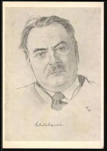 Künstler-AK Chirurg Prof. Dr. Leopold Schönbauer im Porträt