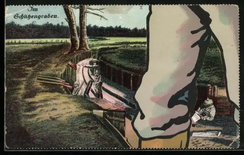 AK Soldaten im Schützengraben