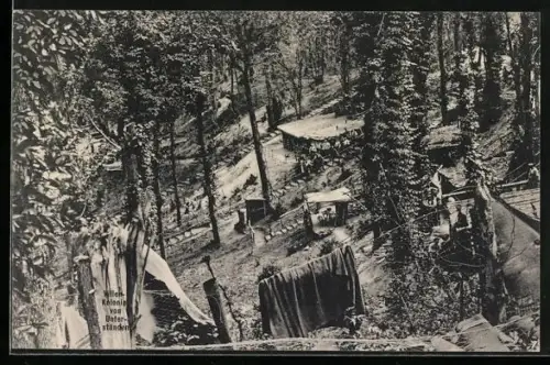 AK Villen-Kolonie von Unterständen des Deutschen Heers im Wald