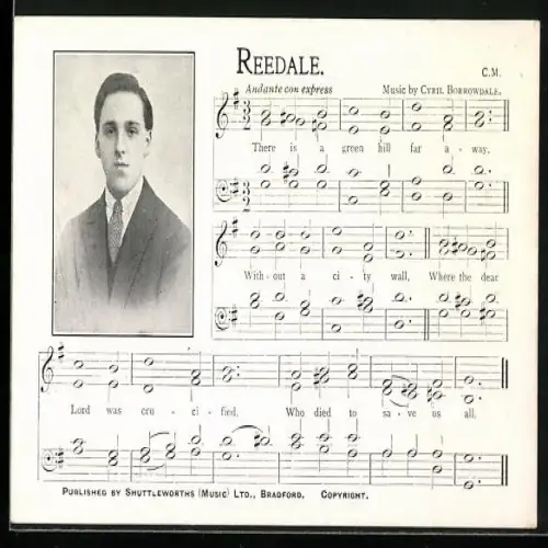AK Reedale von Cyril Borrowdale, Liedtext und Musiknoten