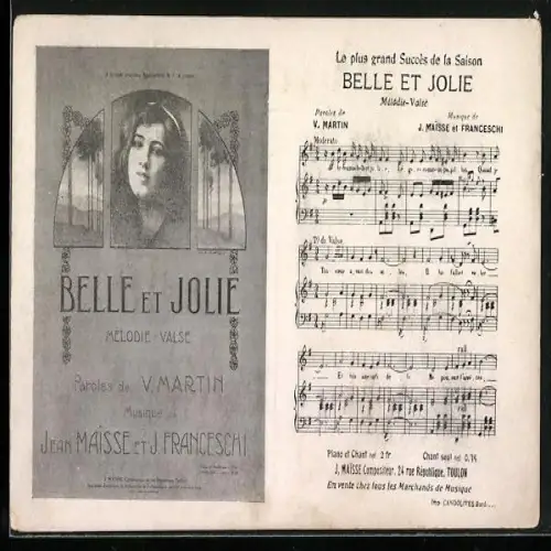 AK Belle et Jolie, Paroles V. Martin, Musique de J. Maisse et Franceschi