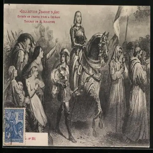 Künstler-AK Entrée de Jeanne d`Arc a Orleans