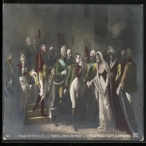 Künstler-AK Napoleon recoit la Reine de Prusse a Tilsitt 1807