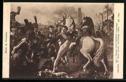 AK Napoleon blessé devant Ratisbonne (1809)
