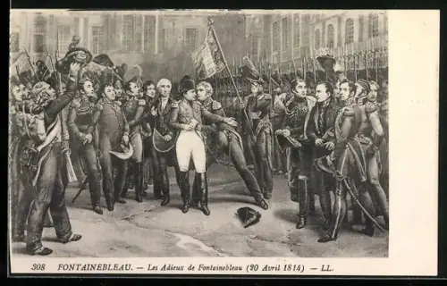 Künstler-AK Fontainebleau, Les Adieux de Fontainebleau 1814