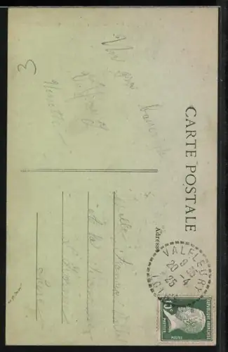 AK Valfleury, Observatoire du Rosaire et statue sur la colline rocheuse