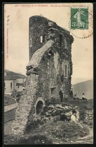 AK Saint-Étienne, Ruines du Château de Grangent