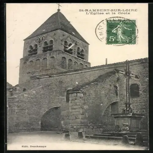 AK St-Rambert-sur-Loire, L`Église et la Croix