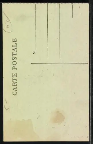 AK St-Bonnet-le-Château /Loire, Entrée du pays au fond, l`Église flanquée de ses 4 tourelles