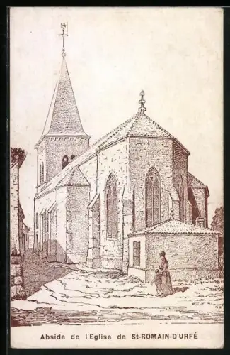 AK St-Romain-d`Urfé, Abside de l`Église de St-Romain-d`Urfé
