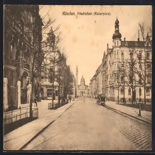 AK München-Schwabing, Friedrichstrasse mit Kaiserplatz