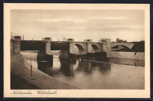 AK Neckarsulm, Blick auf die Wehrbrücke