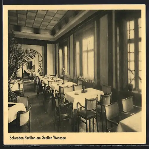 AK Berlin-Wannsee, Hotel Restaurant Schweden Pavillon