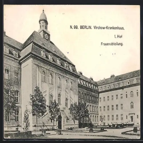 AK Berlin-Wedding, Virchow-Klinikum, Hof