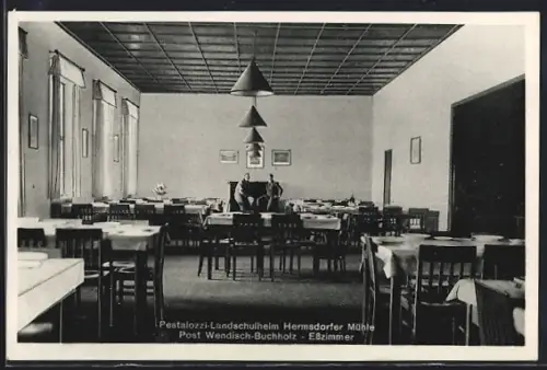 AK Wendisch-Buchholz, Pestalozzi Landschulheim Hermsdorfer Mühle, Esszimmer