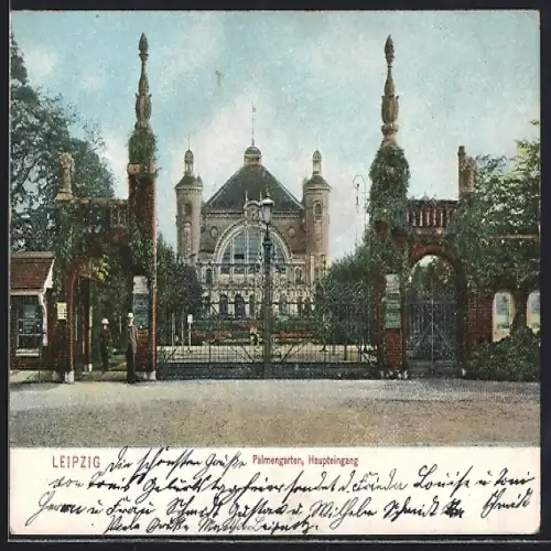 AK Leipzig, Palmengarten, Haupteingang