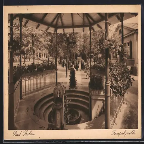 AK Bad Steben, Tempelquelle mit Pavillon