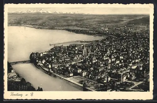 AK Konstanz a. B., Teilansicht mit Brücke