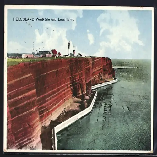 AK Helgoland, Westküste und Leuchtturm
