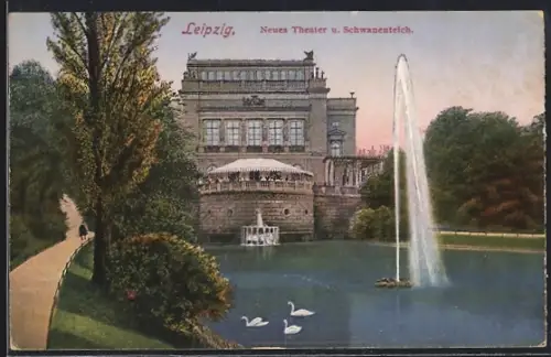 AK Leipzig, Neues Theater und Schwanenteich