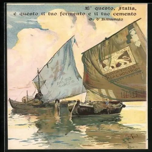 AK Segelboote auf dem Meer, Adriaticus Mare Nostrum