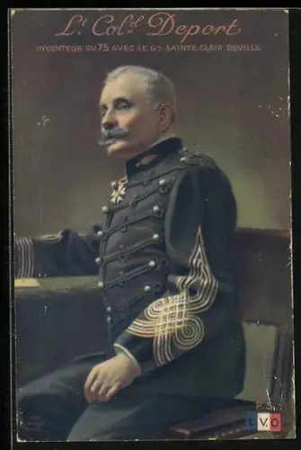 AK Lt. Col. Deport, Inventeur du 75 avec le Gal. Sainte Clair Deville