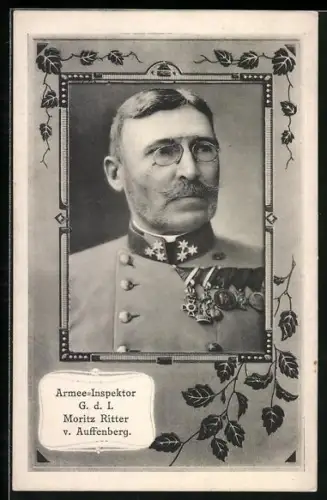 AK Wien, Armee-Inspektor G. d. I. Moritz Ritter v. Auffenberg mit Brille