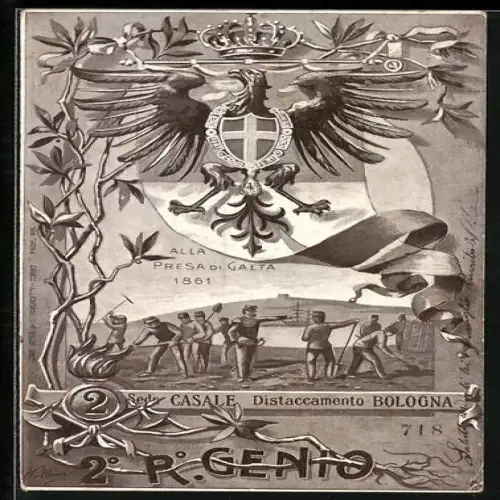 Künstler-AK 2. Reggimento Genio, Alla Presa di Gaeta 1861