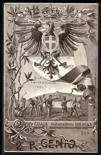 Künstler-AK 2. Reggimento Genio, Alla Presa di Gaeta 1861