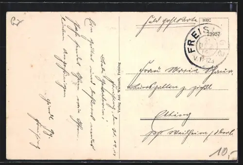 AK Freising, Blick auf die Jägerkaserne, Jäger im Felde