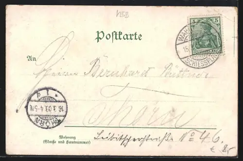 Lithographie Bonn, Münsterkirche, Marktplatz