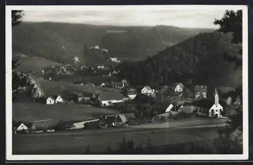 AK Indelhausen /Grosses Lautertal, Teilansicht mit Anhausen und Ruine Schülzburg