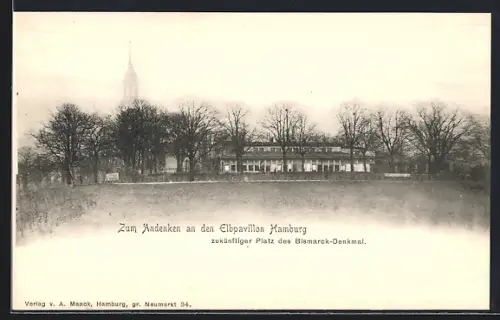 AK Hamburg-St.Pauli, Elbpavillon, zukünftiger Platz des Bismarck-Denkmal