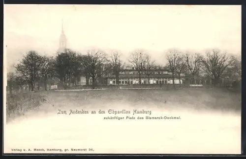 AK Hamburg-St.Pauli, Elbpavillon, zukünftiger Platz des Bismarck-Denkmal