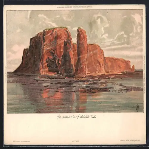 Künstler-AK Carl Biese: Helgoland, Nordspitze